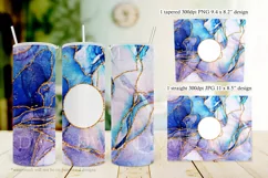 Blue Purple Watercolor Gold Glitter 20oz Tumbler U Customize Product Image 3