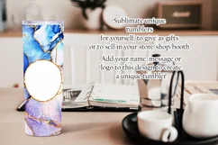 Blue Purple Watercolor Gold Glitter 20oz Tumbler U Customize Product Image 2