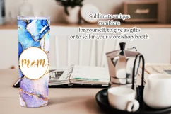 Blue Purple Watercolor Gold Glitter 20oz Mom Tumbler Product Image 2