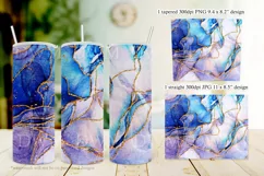 Blue Purple Watercolor Gold Glitter 20oz Tumbler Sublimation Product Image 3