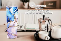 Blue Purple Watercolor Gold Glitter 20oz Tumbler Sublimation Product Image 2