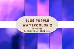 Blue Purple Watercolor 2 Digital Papers Product Image 1