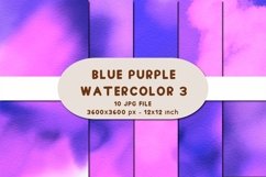 Blue Purple Watercolor 3 Digital Papers Product Image 1
