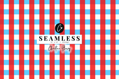 Seamless Blue &amp; Red Plaid 4th Of July Digital Paper Product Image 1