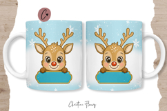 Blue Custom Christmas Reindeer Mug Wrap Product Image 6