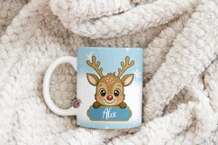 Blue Custom Christmas Reindeer Mug Wrap Product Image 4
