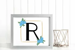 Floral PNG Alphabet | Blue Rose PNG Letters Product Image 3