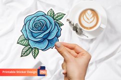 Blue rose sticker, Gothic rose sticker, Blue rose art Product Image 1