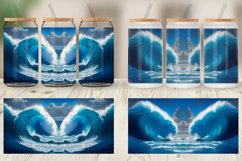 Blue Sea Waves Rolling Glass Can Wraps Product Image 3