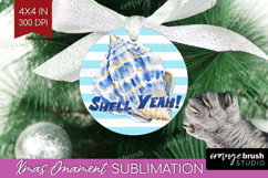 Blue Seashell Nautical Ornament PNG Sea Quotes PNG Product Image 1