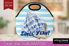 Blue Seashell Nautical Lunch Bag Sea Quotes Lunch Bug PNG Product Image 1