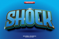 Blue Shock 3D editable text effect Product Image 1