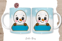 Blue Custom Christmas Snowman Mug Wrap Product Image 6