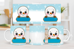 Blue Custom Christmas Snowman Mug Wrap Product Image 3