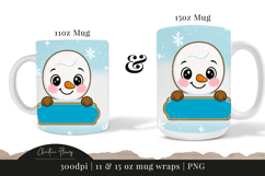 Blue Custom Christmas Snowman Mug Wrap Product Image 7