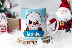 Blue Custom Christmas Snowman Mug Wrap Product Image 1