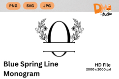 Blue Spring Line Monogram Product Image 1