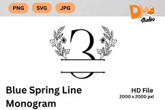 Blue Spring Line Monogram Product Image 1