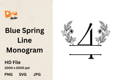 Blue Spring Line Monogram Product Image 1