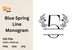 Blue Spring Line Monogram Product Image 1