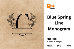 Blue Spring Line Monogram Product Image 1