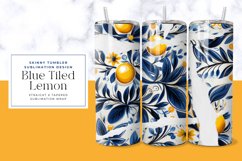 Blue Tiled Lemon Tumbler Wrap Product Image 1