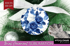 Blue Toile Flowers Ornament PNG - Chinoiserie PNG Product Image 1