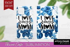 Mothers Day Quote Phone Case PNG - Blue Toile Case PNG Product Image 1