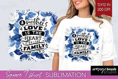 Mothers Day Quote Square Tshirt Background - Blue Toile PNG Product Image 1