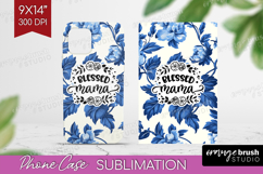 Mothers Day Quote Phone Case PNG - Blue Toile Case PNG Product Image 1