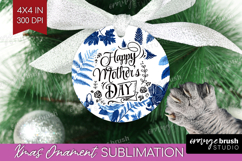 Mothers Day Quote Ornament PNG - Blue Toile PNG Sublimation Product Image 1
