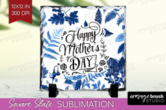 Mothers Day Quote Slate PNG - Blue Toile Square Slate Product Image 1