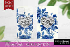 Mothers Day Quote Phone Case PNG - Blue Toile Case PNG Product Image 1