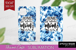 Mothers Day Quote Phone Case PNG - Blue Toile Case PNG Product Image 1