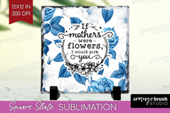 Mothers Day Quote Slate PNG - Blue Toile Square Slate Product Image 1