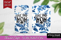 Mothers Day Quote Phone Case PNG - Blue Toile Case PNG Product Image 1