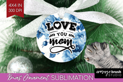 Mothers Day Quote Ornament PNG - Blue Toile PNG Sublimation Product Image 1
