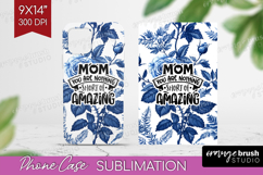 Mothers Day Quote Phone Case PNG - Blue Toile Case PNG Product Image 1