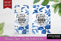 Mothers Day Quote Phone Case PNG - Blue Toile Case PNG Product Image 1