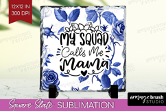 Mothers Day Quote Slate PNG - Blue Toile Square Slate Product Image 1