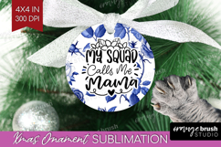Mothers Day Quote Ornament PNG - Blue Toile PNG Sublimation Product Image 1