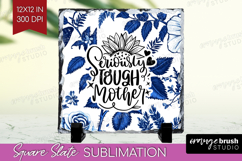 Mothers Day Quote Slate PNG - Blue Toile Square Slate Product Image 1