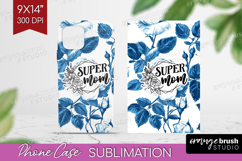 Mothers Day Quote Phone Case PNG - Blue Toile Case PNG Product Image 1