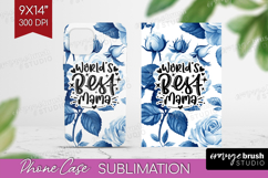 Mothers Day Quote Phone Case PNG - Blue Toile Case PNG Product Image 1