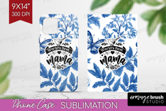 Mothers Day Quote Phone Case PNG - Blue Toile Case PNG Product Image 1
