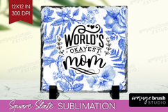 Mothers Day Quote Slate PNG - Blue Toile Square Slate Product Image 1