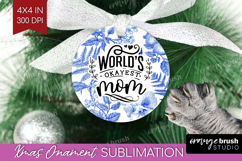 Mothers Day Quote Ornament PNG - Blue Toile PNG Sublimation Product Image 1