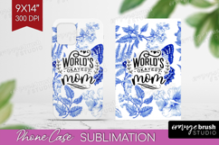 Mothers Day Quote Phone Case PNG - Blue Toile Case PNG Product Image 1