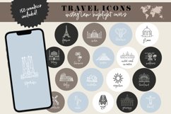 blue travel instagram highlight covers