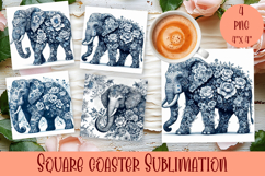 Blue sublimation square coaster Sublimation Product Image 1